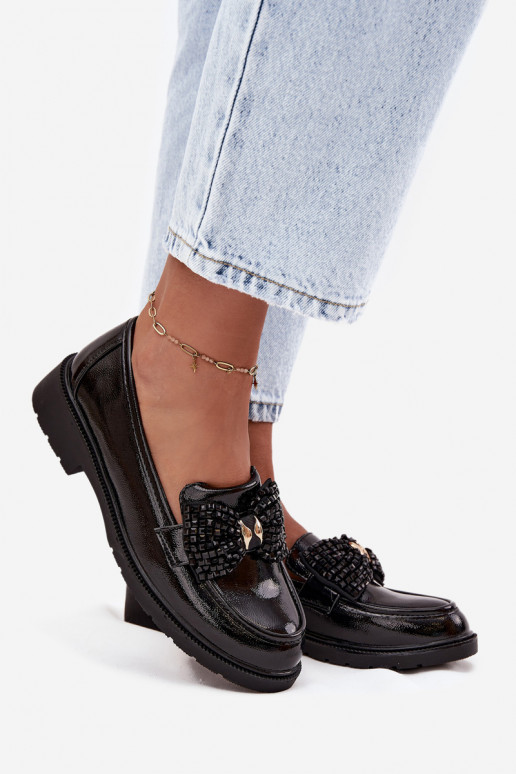 Gelakte mocassins Dames met linten S.Barski HY52-319A zInart