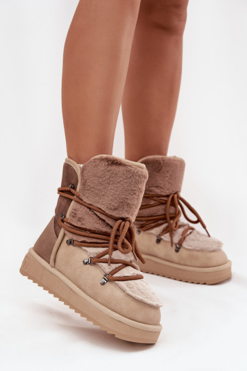 Schneestiefel Feminin mit Pelzmantel D.Franklin DFSH370012 Beige 2