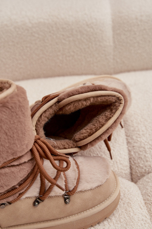 SneeuIn laarzen Dames met bont D.Franklin DFSH370012 beige