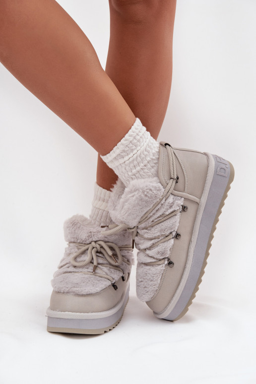 Laag SneeuIn laarzen met platform met bont D.Franklin DFSH370011 grijs