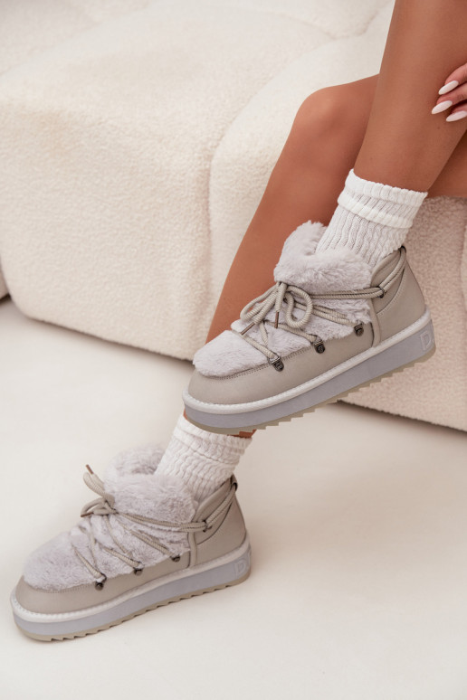 Laag SneeuIn laarzen met platform met bont D.Franklin DFSH370011 grijs