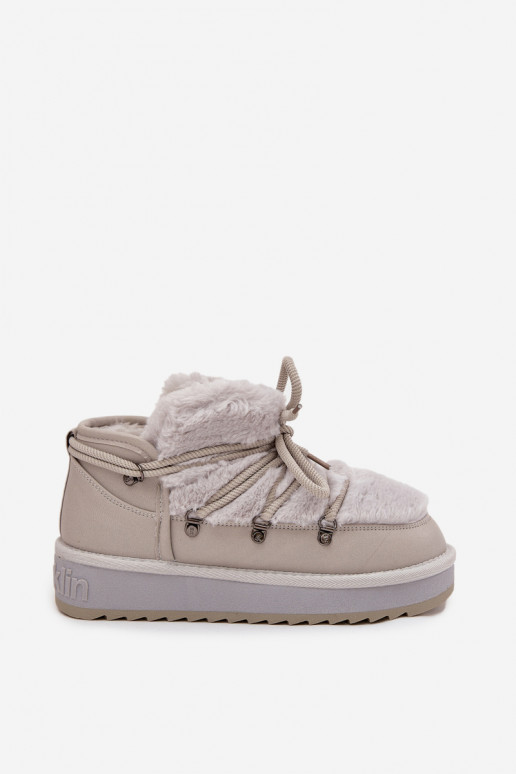 Laag SneeuIn laarzen met platform met bont D.Franklin DFSH370011 grijs