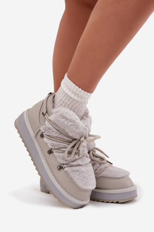 Laag SneeuIn laarzen met platform met bont D.Franklin DFSH370011 grijs