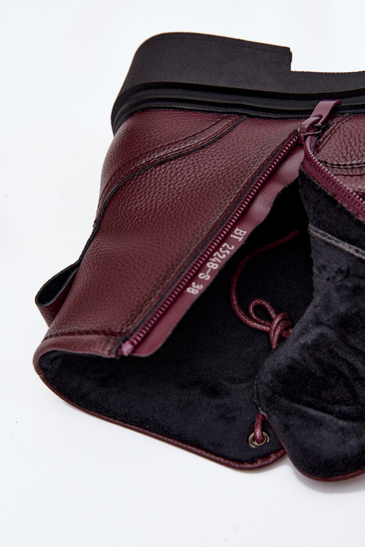 réchauffer Bottes pour femmesActivéturalnej Skóry Sergio Leone BT25248-S Bourgogne