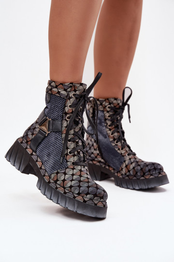 Peau Bottines de travail Féminin Il fautciejka 07072-03 Couleurs différentes 2