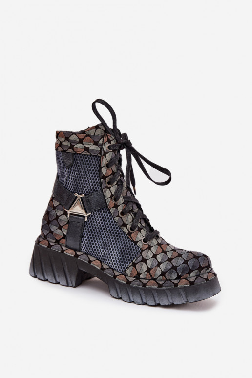 Peau Bottines de travail Féminin Il fautciejka 07072-03 Couleurs différentes