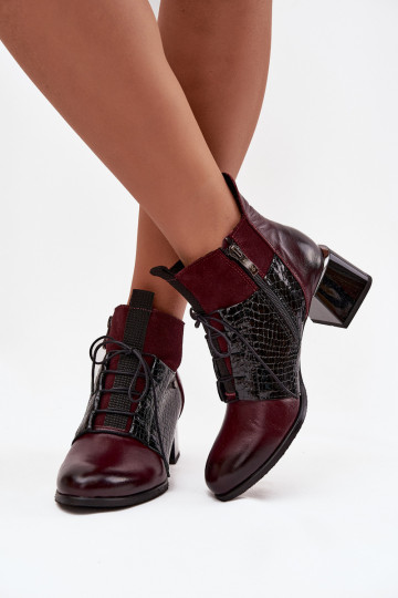 Zazoo 60503 Peau Bottes avec des talons réchauffer Bourgogne