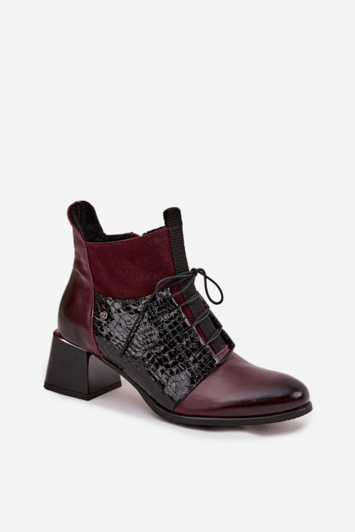 Zazoo 60503 Peau Bottes avec des talons réchauffer Bourgogne