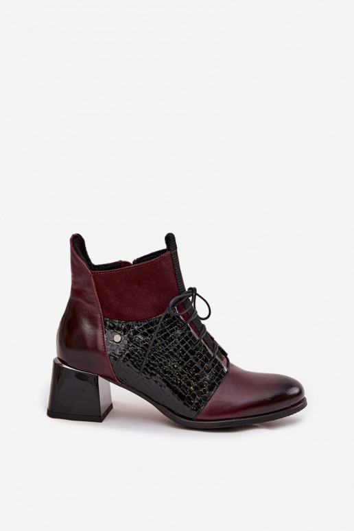 Zazoo 60503 Leer Laarzen met hakken opInarmen bordeaux