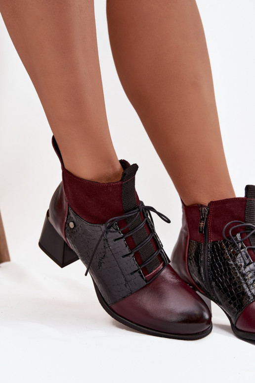 Zazoo 60503 Leer Laarzen met hakken opInarmen bordeaux