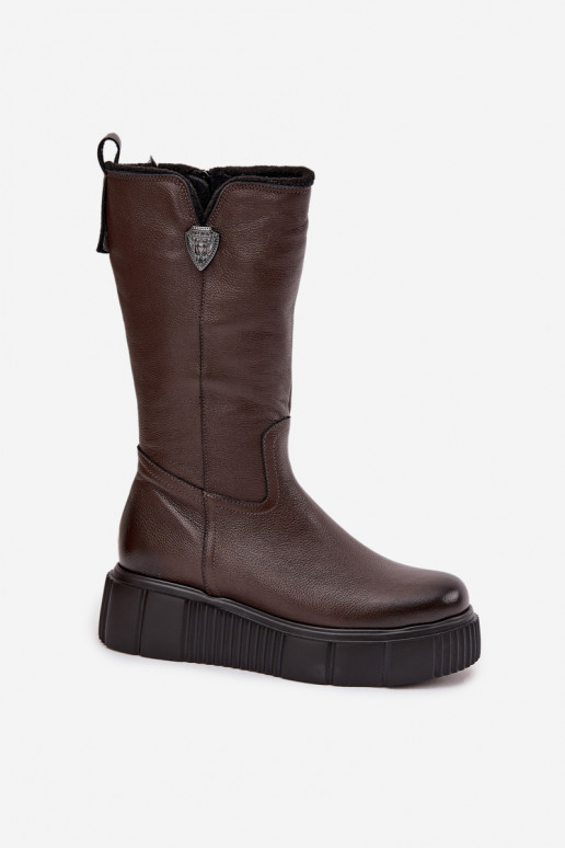 Feminin Haut Stiefel Mit INilna Zazoo 70121 CzekoladoZue