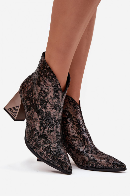 Peau Bottes pour femmes D&A CR52-679 couleur noire Peau Bottes pour femmes D&A CR52-679 couleur noire