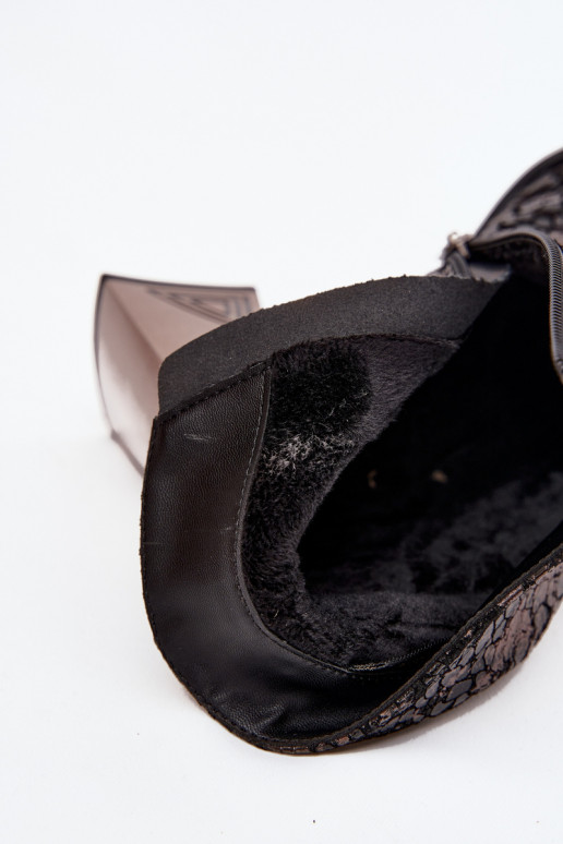 Peau Bottes pour femmes D&A CR52-679 couleur noire Peau Bottes pour femmes D&A CR52-679 couleur noire