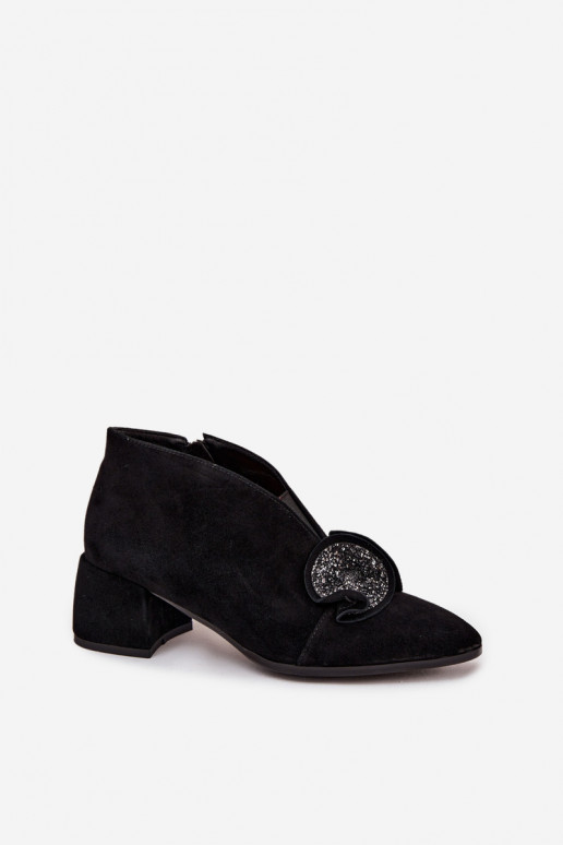 Leer Suede schoenen Dames met hakken met ornamenten D&A MR52-182 zInart