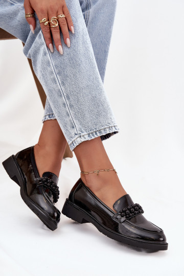 dames mocassins met lakeffect met kralen S.Barski HY52-541 zInart