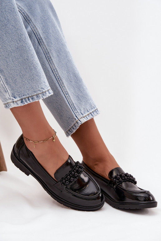 dames mocassins met lakeffect met kralen S.Barski HY52-541 zInart