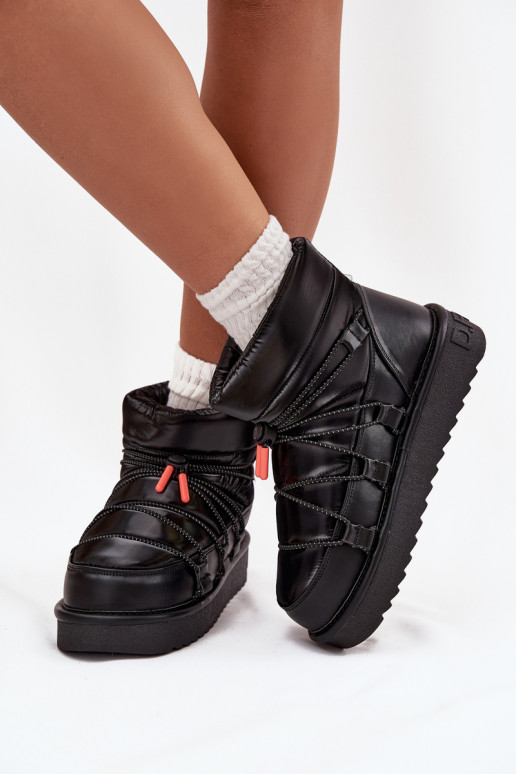 Schneestiefel Feminin mit einer Plattform D.Franklin DFSH370020 schZuarze Farbe