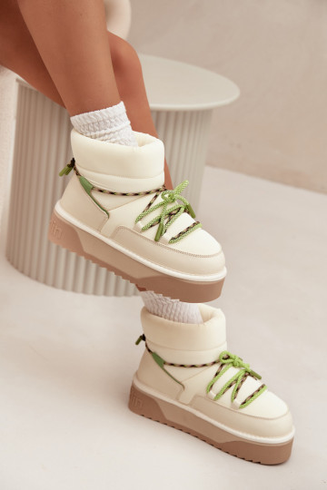 Schneestiefel mit einer Plattform D.Franklin DFSH371015 elfenbeinfarbe