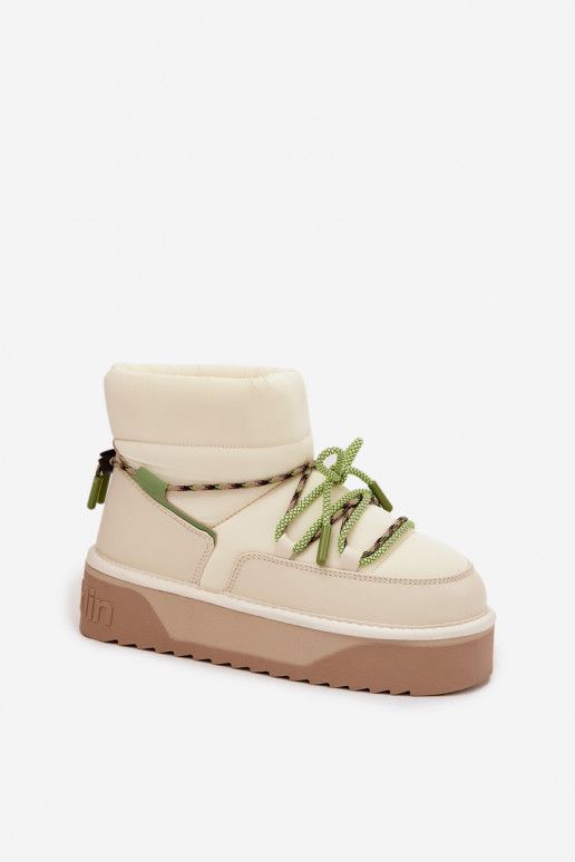 Schneestiefel mit einer Plattform D.Franklin DFSH371015 elfenbeinfarbe