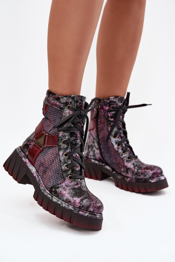 Leer Enkellaarsjes voor Inerknemers Dames Het heeftciejka 07072-23 bordeaux