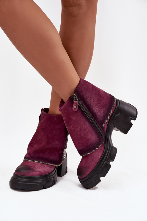 Peau Bottes pour femmesDANSyÀiniętą CholeÀką Il fautciejka 07145-23 Bourgogne