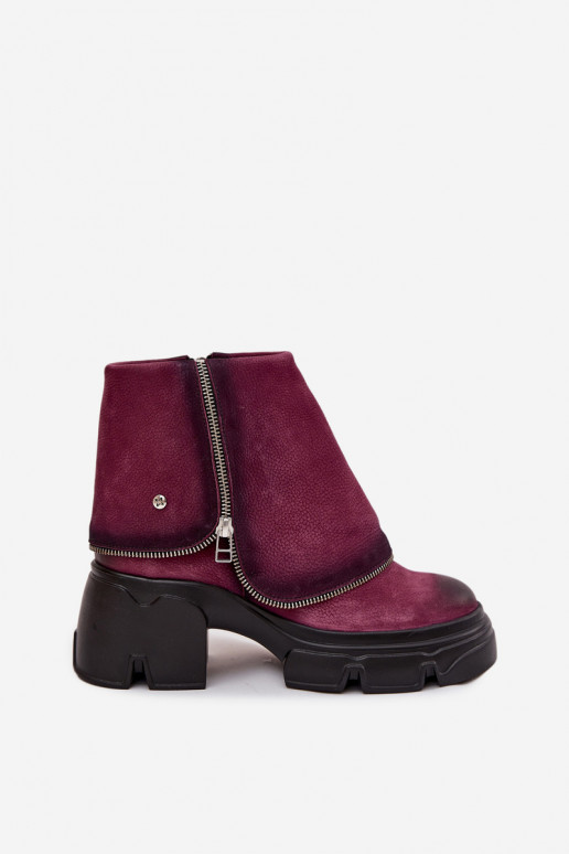 Peau Bottes pour femmesDANSyÀiniętą CholeÀką Il fautciejka 07145-23 Bourgogne