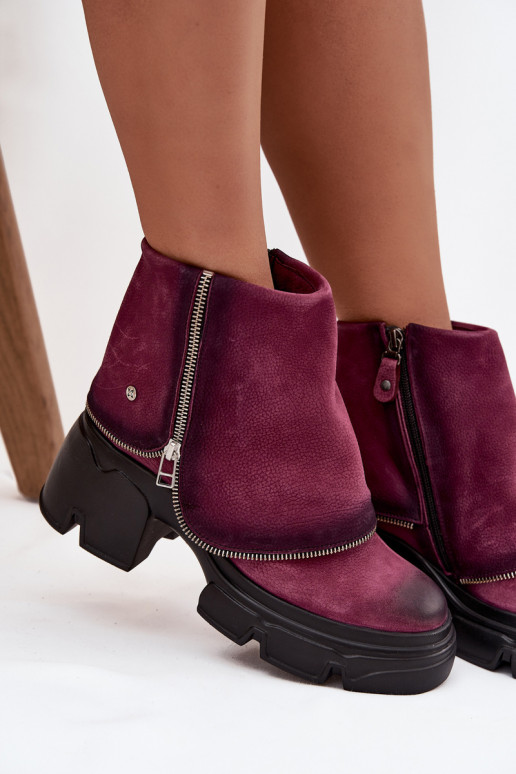 Peau Bottes pour femmesDANSyÀiniętą CholeÀką Il fautciejka 07145-23 Bourgogne