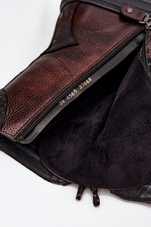 Peau Bottes avec une plateforme réchauffer Il fautciejka 06565-02 brun-couleur dorée