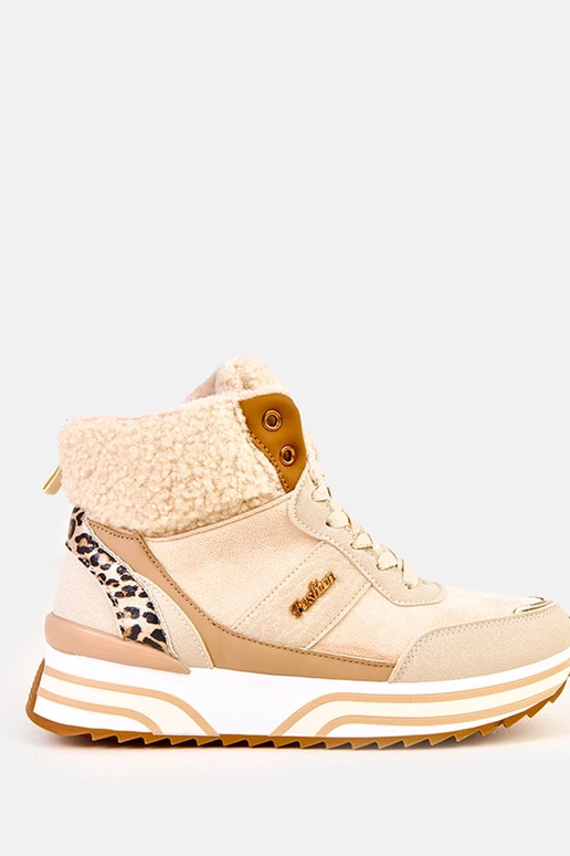 Zandkleurige hoge warme sportieve...