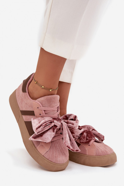 Damen Sportliche Schuhe mit Samt-Schleife, rosa, Ashlyn