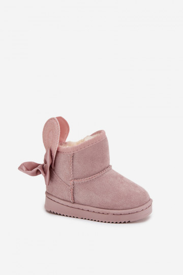Puéril réchauffer Bottes de neige avec des rubans couleur rose Meriva