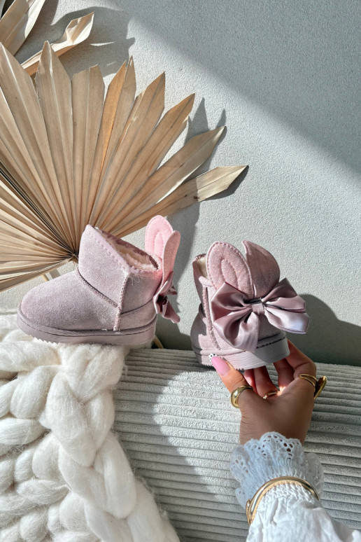 Kindisch sich Zuarm laufen Schneestiefel mit Bändern pinke Farbe Meriva