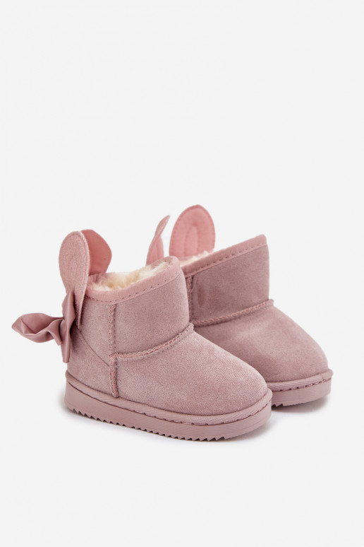Puéril réchauffer Bottes de neige avec des rubans couleur rose Meriva