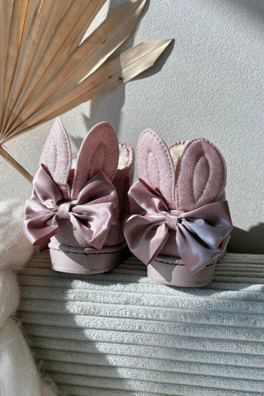 Puéril réchauffer Bottes de neige avec des rubans couleur rose Meriva