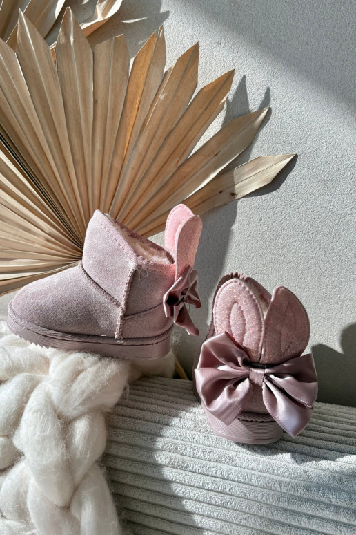 Puéril réchauffer Bottes de neige avec des rubans couleur rose Meriva