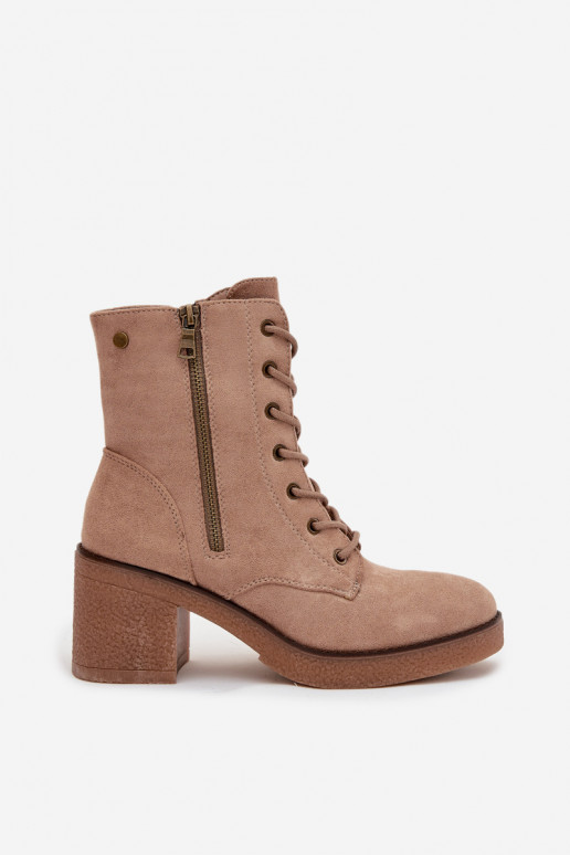 sich Zuarm laufen Damenstiefel Mit einer Spitze und Reißverschlüsseami Beige Paressa