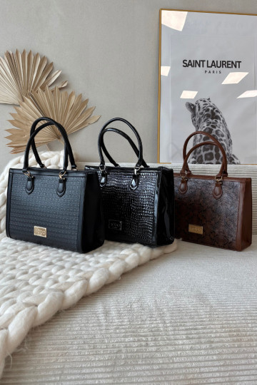 Tasche mit eingeprägtem Muster NOBO BAG6150-020 schwarz 2