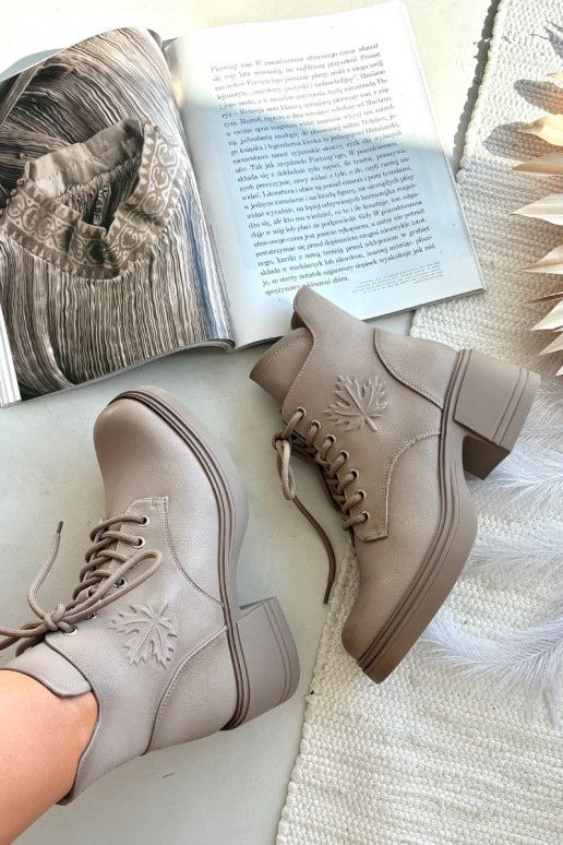 Bottines femme en cuir naturel Klocke réchauffer Vinceza 39950 beige