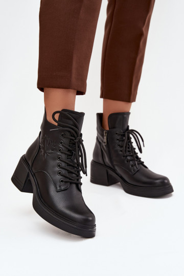 Bottines femme en cuir naturel Klocke réchauffer Vinceza 39950 couleur noire 2