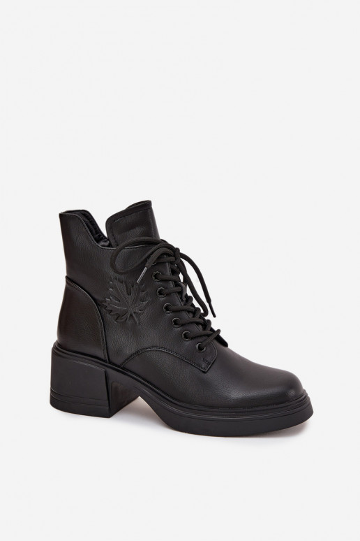 Bottines femme en cuir naturel Klocke réchauffer Vinceza 39950 couleur noire