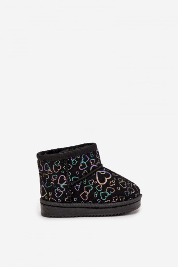 Bottes de neige Puéril avec des coeurs couleur noire Calivine 2