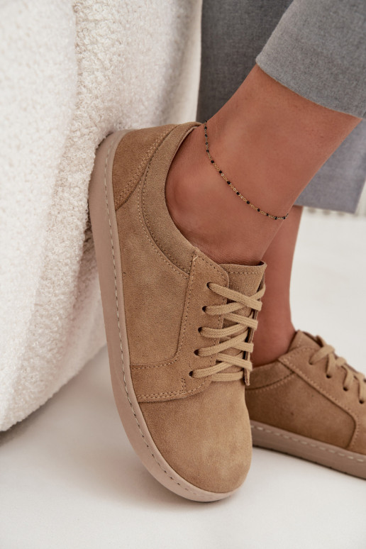 Casual natuurlijke suède schoenen "Barefoot" type Zazoo 314 zandkleur