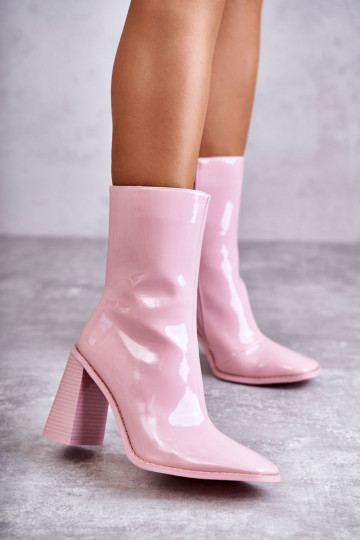 Féminin avec effet vernis Bottes bottes couleur rose Il fautrgit 2