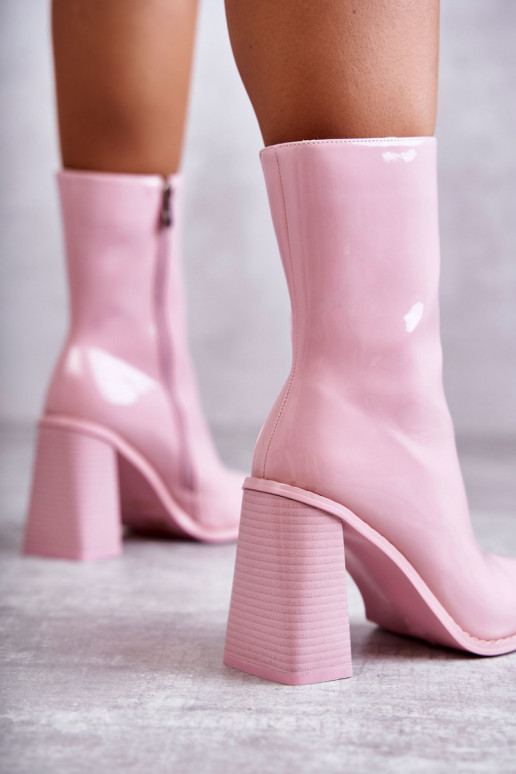 Feminin mit Lackeffekt Stiefel Stiefel pinke Farbe Es mussrgit