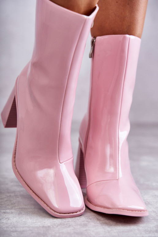 Féminin avec effet vernis Bottes bottes couleur rose Il fautrgit