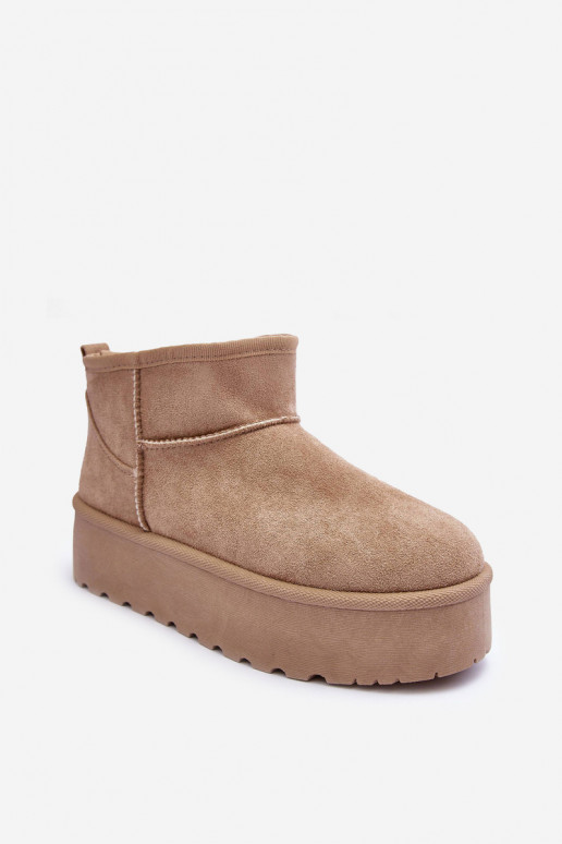 en daim Bottes de neige avec une plateforme beige Corcoran