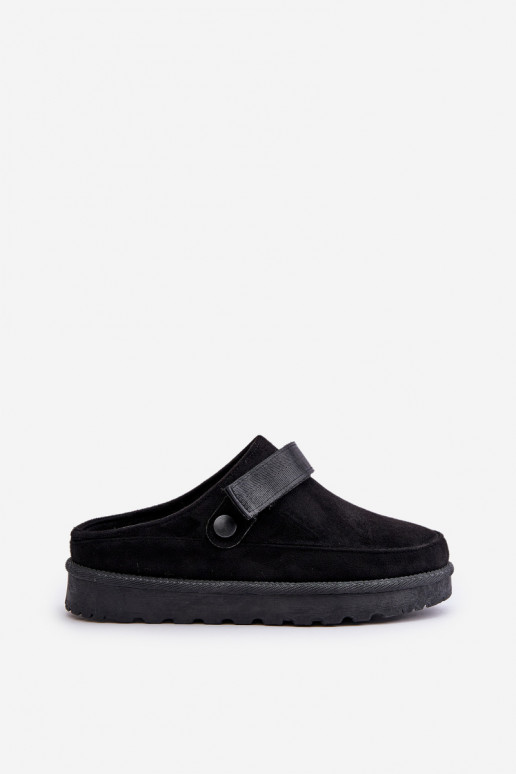 Dames Slippers opInarmen met bont erin met platform zInart Azida