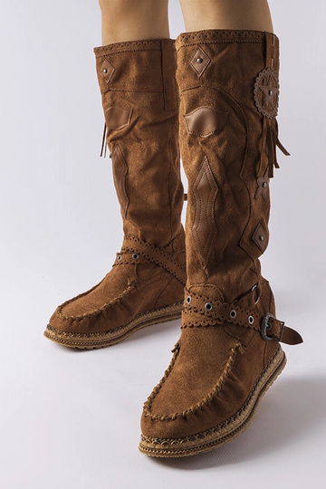 Bottes marron style boho,...