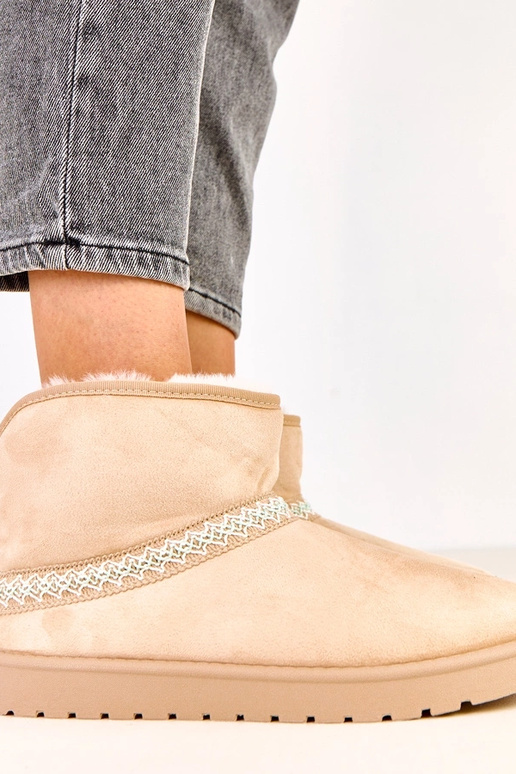 Bottes neige basses couleur sable en...