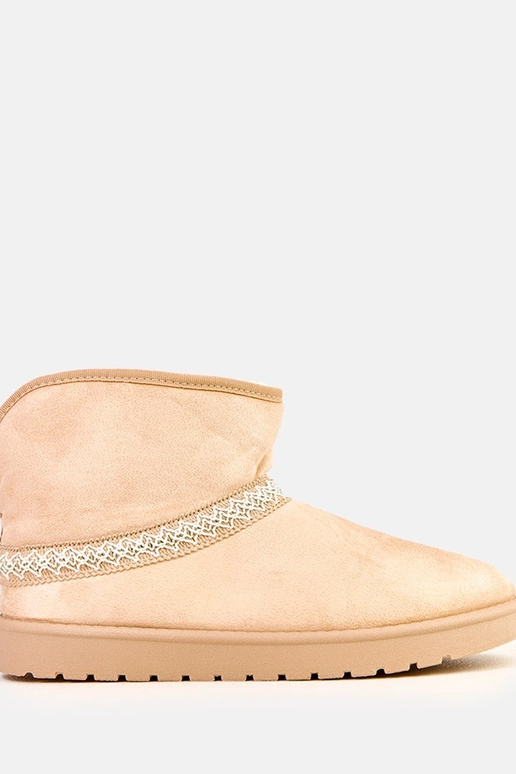 Zandkleurige lage sneeuwlaarzen van...